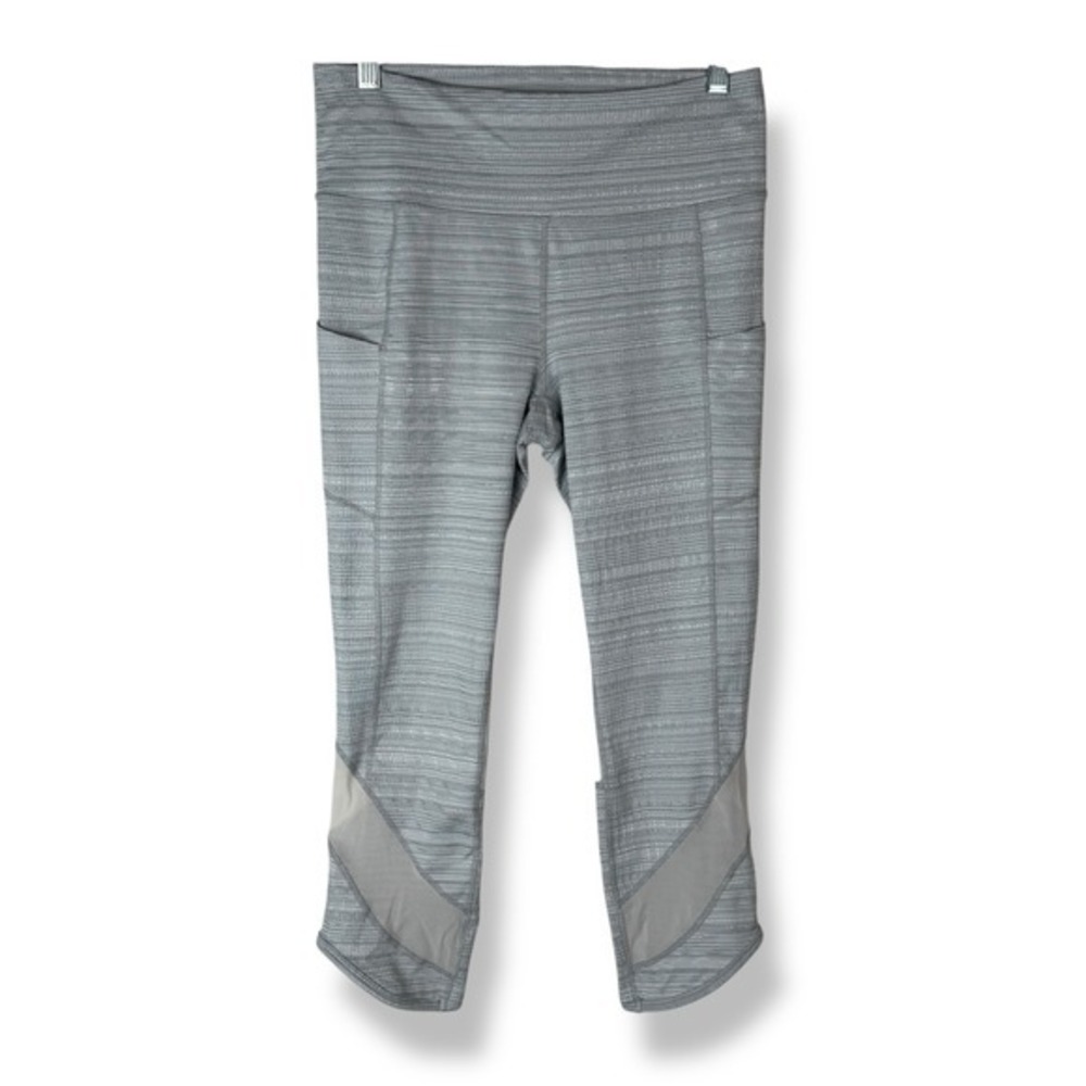 Athleta Chat To Town Gray Capri Leggings Womens Size‎ Medium Athleisure Sporty - Picture 2 of 11